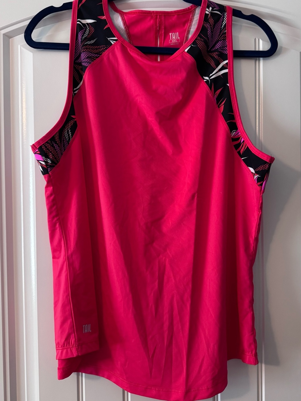 TAIL Orange Athletic Tank with Printed Contrast Trim